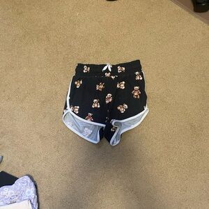 High Waisted Black Teddy Bear Shorts